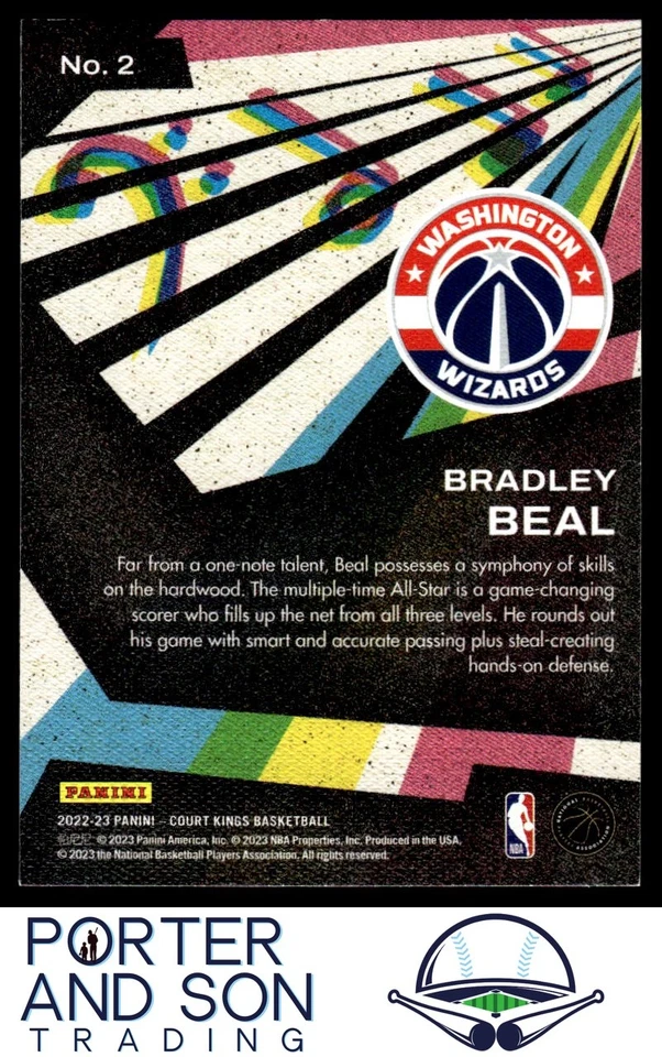 Bradley Beal Maestros 2022-23 Panini Court Kings #2 Wizards Basketball Card - Image 2 of 2