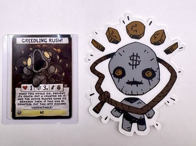 RARE Binding Of Isaac: TAINTED KEEPER Sticker & GREEDLING RUSH! Monster Card!