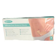 Kiucasano Silicone Scar Removal Sheets 4 Pack for Keloid, Surgical Scars