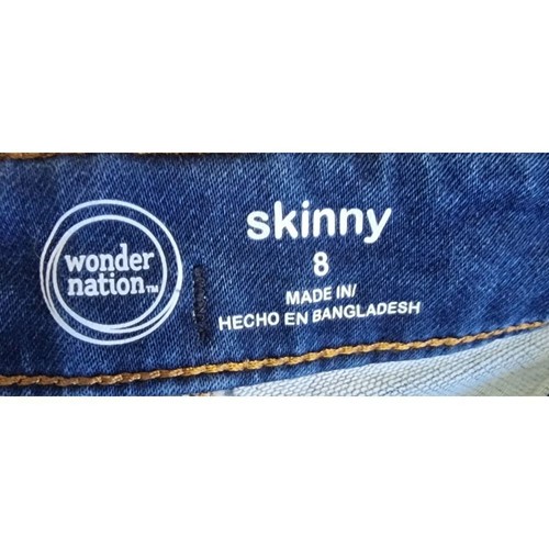 Wonder Nation Dark Wash Skinny Jeans Girls Size 8 - Picture 3 of 7