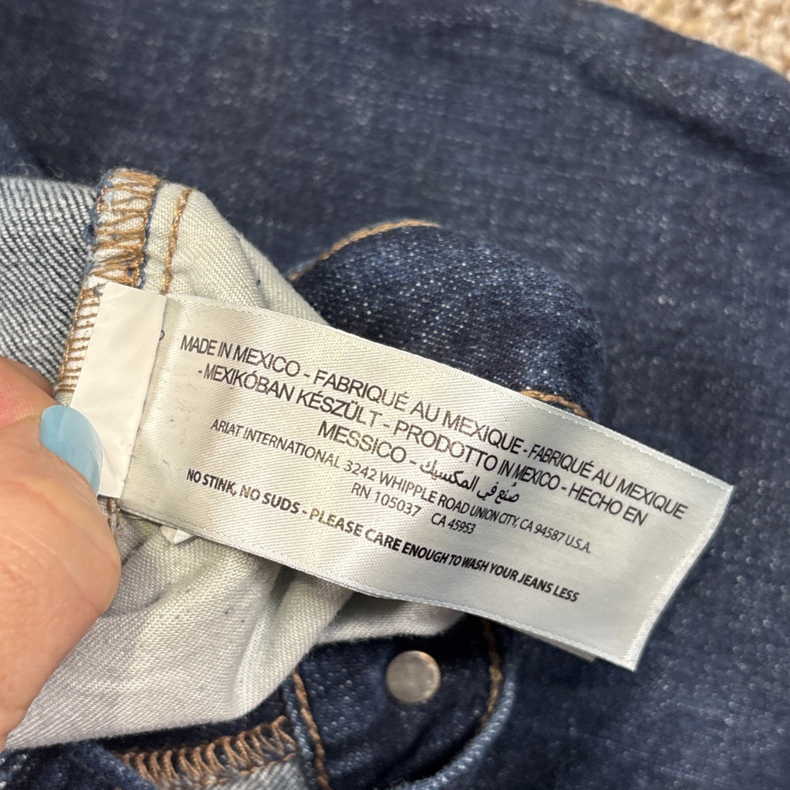 Ariat Legacy M1 Vintage Straight Leg Jeans Mens 40/32 Fits 39x32 Dark Denim - View 6