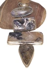 Vintage Southwestern Large Arizona Desert Jasper 925 Sterling Silver 25g Pendant