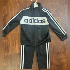 NWT Adidas Black White Kids Track Set Size 2T