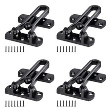 4 Pack Swing Bar Lock Black, Heavy Duty Door Lock Security, Sturdy Swing Bar ...