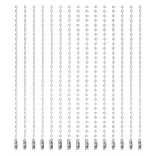 Ball Bead Chains, 3.9 Inch, White 150 Pcs , Dog Tag Chain Keychain