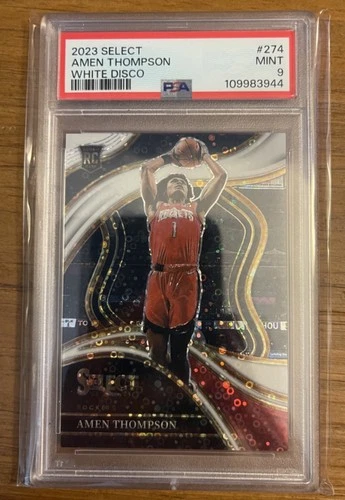 2023-24 Panini Select - Courtside Amen Thompson #274 White Disco Prizm /75 PSA 9