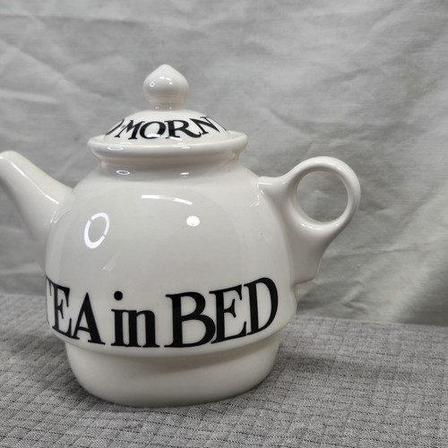 Emma Bridgewater Black Toast & Marmalade Teapot "Tea In Bed" Good Morning w/ Lid - Picture 4 of 10