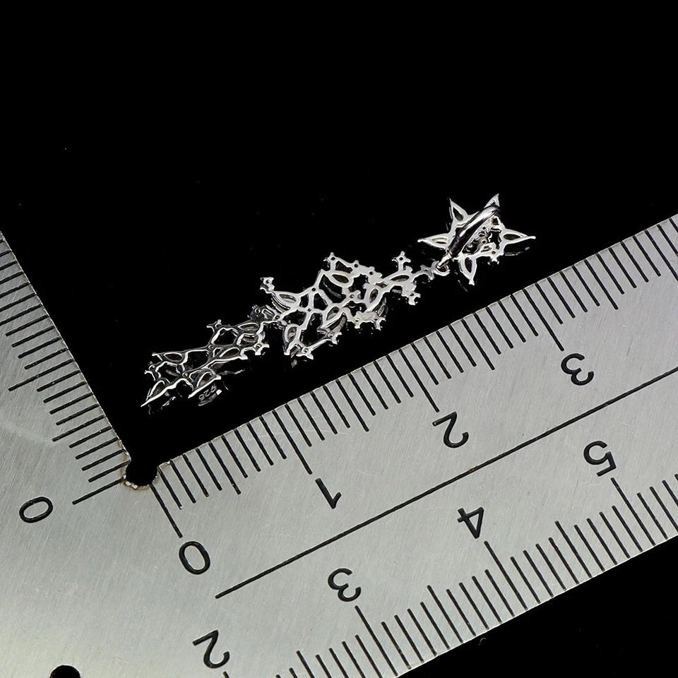 925 Pendente Argento Sterling Pera Bianco Zaffiro Ceylon Naturale Gemma Gioielli - Immagine 3 di 4