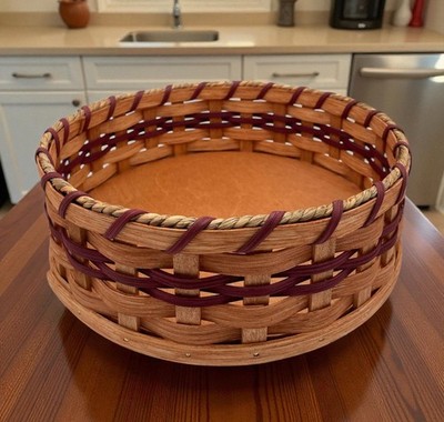 Amish Tabletop Lazy Susan 8'' Oak Storage Basket by Amish Baskets and Beyond