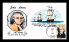 DR JIM STAMPS US COVER PRESIDENT JOHN ADAMS FDC COLLINS HAND PAINTED