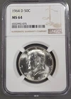 1964-D KENNEDY SILVER HALF DOLLAR NGC MS64 (1080)