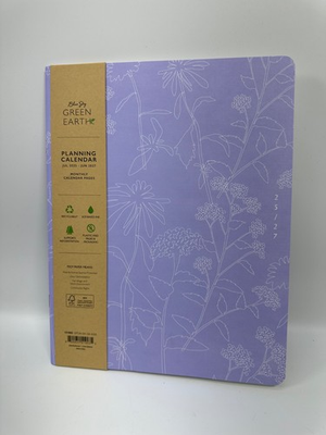 #ad Blue Sky 8.5*x11quot; Green Earth JUN 2025 JUN 2027 Monthly Stapled Planner 2 Year $12.25