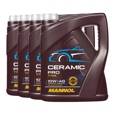 MANNOL 7726 CERAMIC PRO SAE 10W-40 Motoröl ACEA A3/B4, VW 505 00, 4x5 Liter