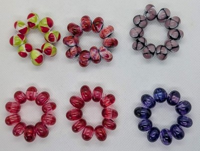 SCHÖNE HANDGEFERTIGTE LAMPWORK GLAS DONUT PERLEN