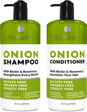 Onion Shampoo and Conditioner Set With Rosemary and Biotin Thickening Formula