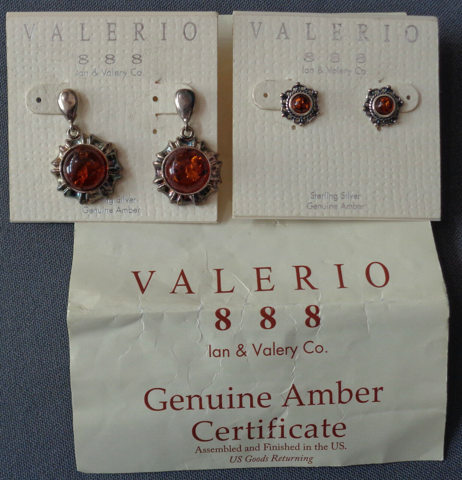 Valerio 888 Poland Sterling Silver Genuine Amber … - image 1