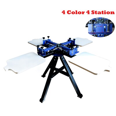 Rotary Silk Screen Printing Machine 4 Color 4 Station Floor standing T-shirt DIY