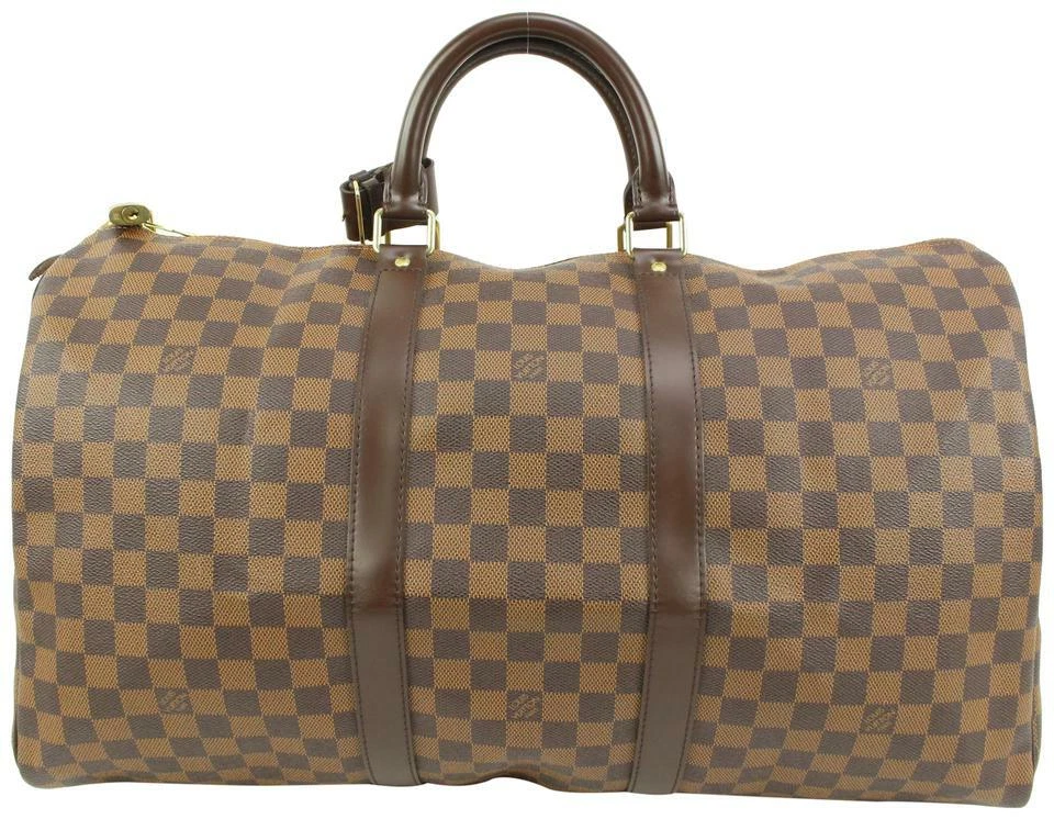 Louis Vuitton Damier Ebene Keepall 50 Duffle Travel Bag 41lk75