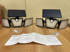 Ollivage Security Solar Lights Outdoor LED Motion Sensor Flood Lights 2 Pack