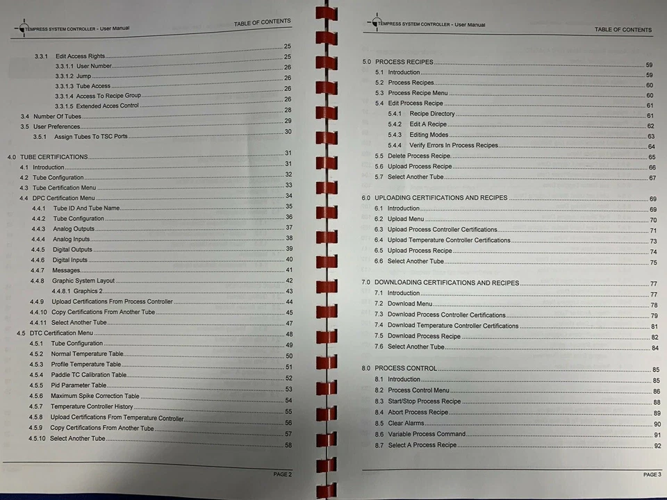 Tempress System Controller User Manual 1998, Used - Image 3 of 4
