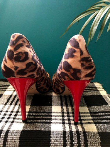 red heels with leopard print