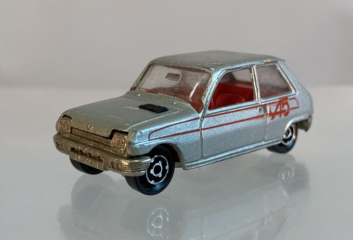 Vintage 1970s 1980s Majorette Renault 5 No. 257 Silver Red