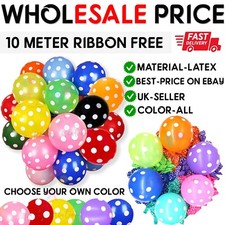 12" Polka Dot Balloons Spotty Printed Latex Party Ballons Plain Baloons Decor UK
