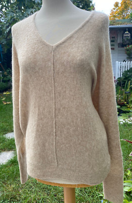 OPUS Sweatshirt Pullover Damen Größe 42 Beige Wollpulli Winterpulli Kuschelig