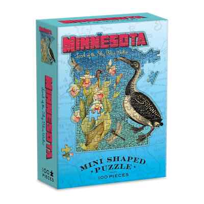 Minnesota 100 Piece Mini Shaped Jigsaw Puzzle Galison New