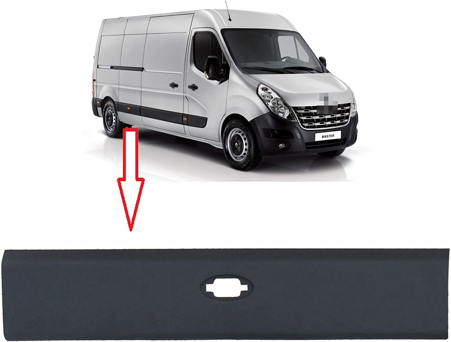 Baguette arrière droite Master 3 L3/L4 plastique noir d'origine pour Movano B et NV400