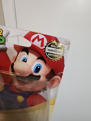 Gold Mario Amiibo 1st EDITION US RARE Nintendo Factory Sealed Box