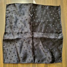 Mens Pocket Square Black Jacquard Dot Geometric Classic Mid Century Vintage 9.5"