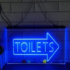 Toilet Arrow Washroom Restroom LED Neon Sign Shop Home Decoration Sign
