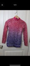 Weissman Brand, L/S Sequin Ombre Unitard Dancewear, Child Large