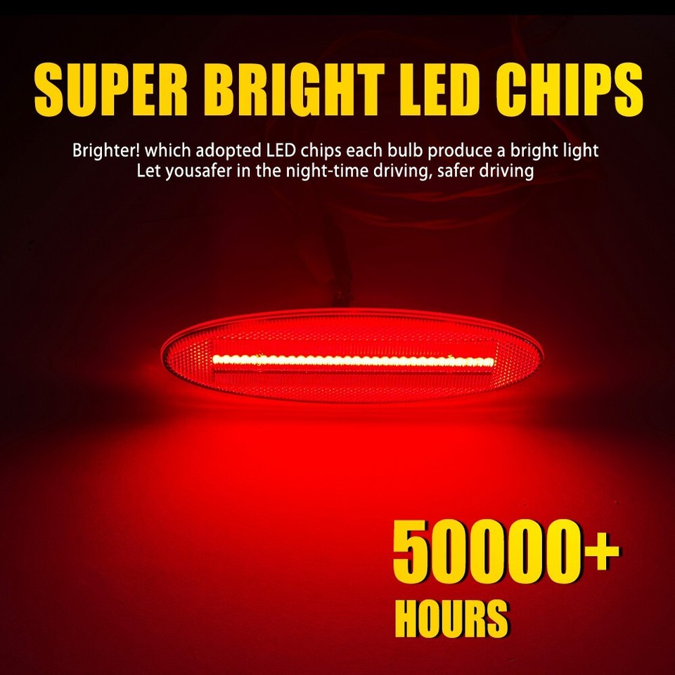 Clear Lens Full LED Strip Rear Side Marker Light For 19992004 Chevy C5