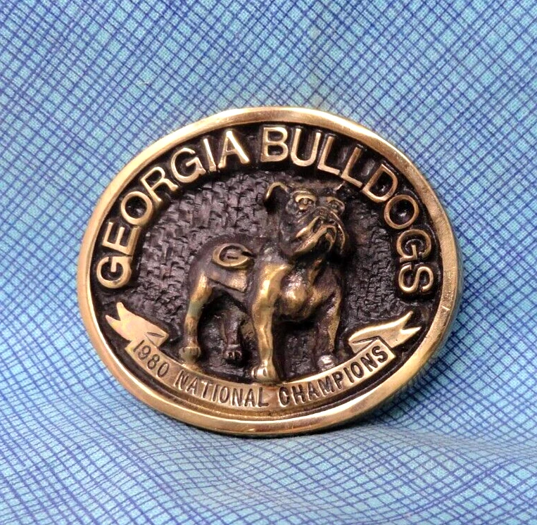 Georgia Bulldogs 1980 NCAA Champs Dress Belt Buckle w/ Bag & Papers Vtg .NOX623 - Image 3 of 4