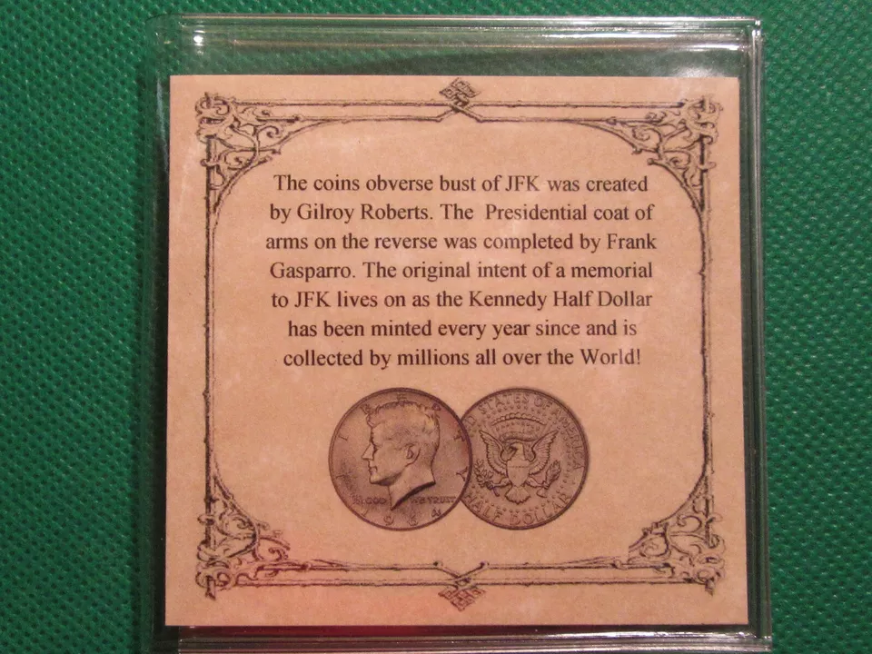 1964 P Silver Commemorative Half Dollar JOHN F. KENNEDY with story card  21 - Image 3 of 3