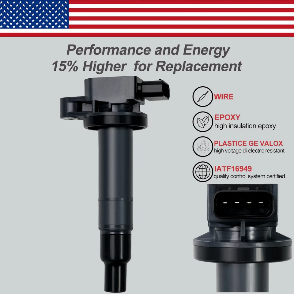 Bobina de ignição 4X e 4X velas de ignição de irídio fabricante de equipamento original para Toyota Yaris Prius 1.5L UF316 - Imagem 3 de 4