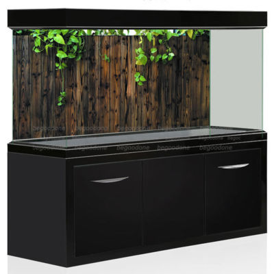 HD Wood Fence Aquarium Background Poster Reptile Habitat Static Cling Decoration