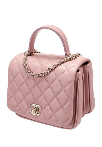 Chanel Light Pink Bag Citizen Chic Top Handle Handbag Lambskin Leather Crossbody