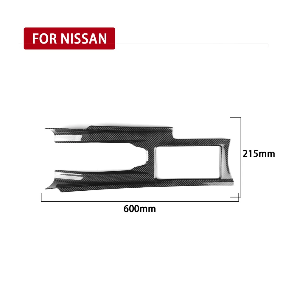 Cubierta de panel de cambio de marchas de consola de fibra de carbono seca real para Nissan GT-R R35 2008-16 Foto 4 de 4