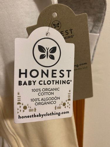 NEW SIZE 0-3 MONTH HONEST GENDER NEUTRAL ORGANIC COTTON SLEEP & PLAY ONE PIECE - Picture 3 of 10