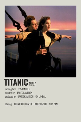 1997 Titanic Movie Poster Print Jack Dawson Rose Leonardo DiCaprio   