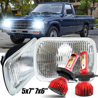For Toyota Pickup 1982-1995 Hardbody Truck 5x7'' 7x6'' LED Headlight H4 Hi-Lo Beam
