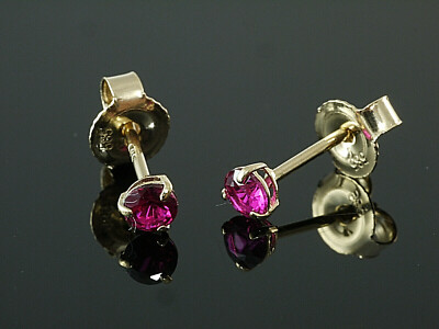 Ohrringe 585 14K Gold Mit Zirkonia In Krappen Gefasst