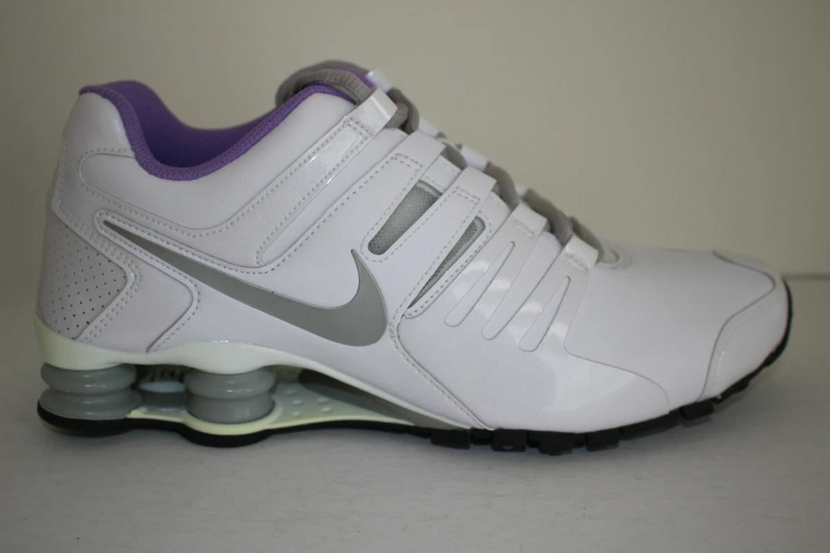 Boda tiempo Si Vintage 2013 Nike Shox Current Rare Leather Women&#039;s sz 9.5  White/Silver/Violet | eBay