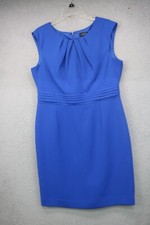 Tahari Arthur Levine Royal Blue Sleeveless Dress-Size 14-Lined-Business-Church