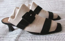 Women's COACH and FOUR Black Suede Heel Sandal Size 8.5