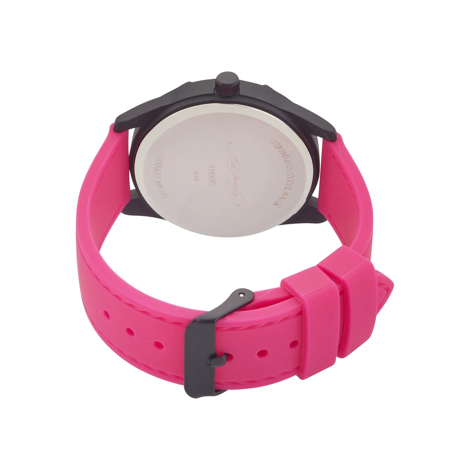 Ed Hardy Ladies Black/Fushia Plain Watch Analog - Image 3 of 3