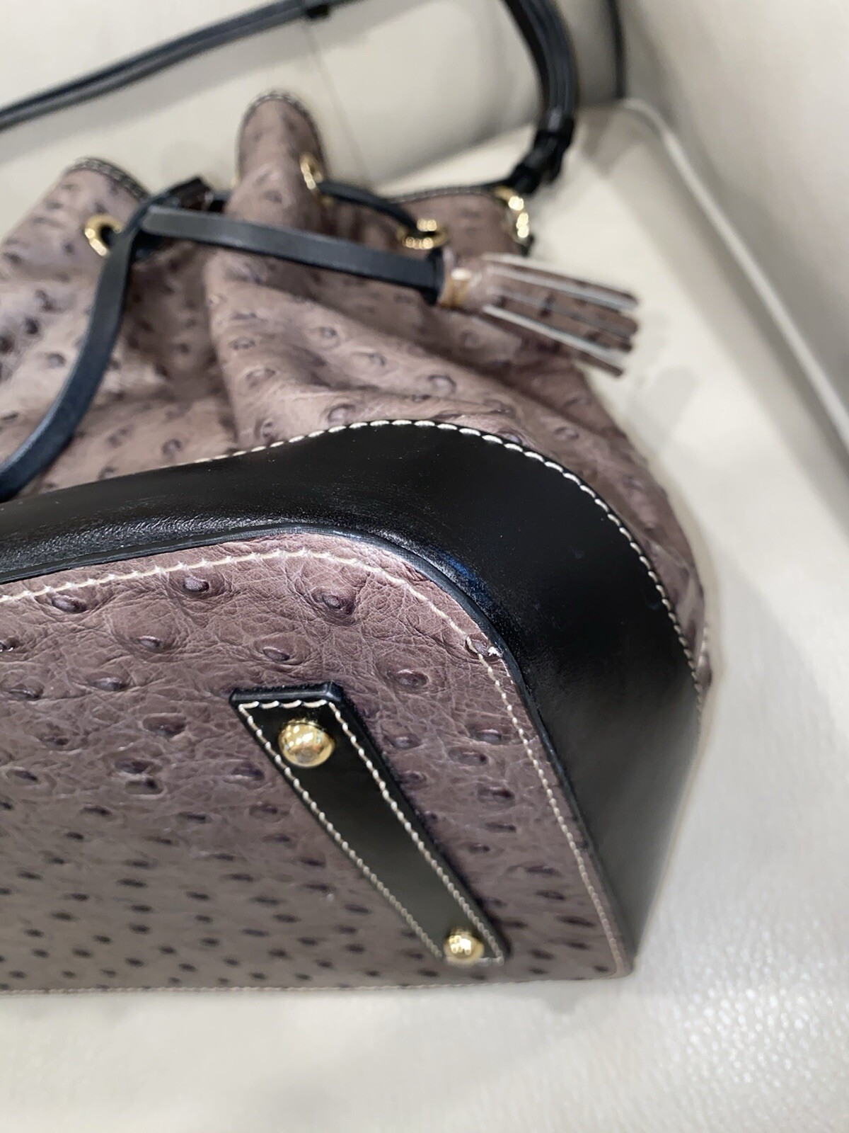 Dooney & Bourke Sample Bucket Drawstring Bag Grey… - image 9